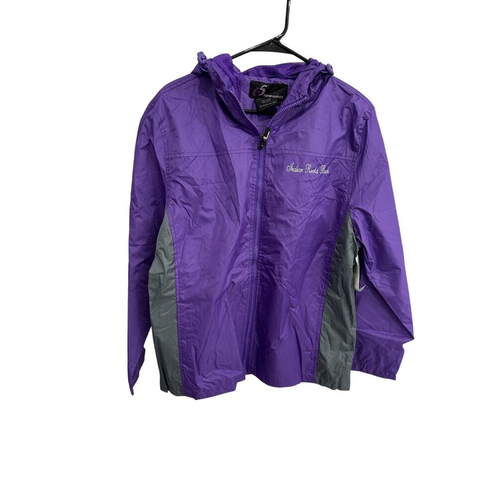 I5 Apparel Full Zip Hooded Windbreaker Jacket Purple Sz XL Indian Rock Beach NWT